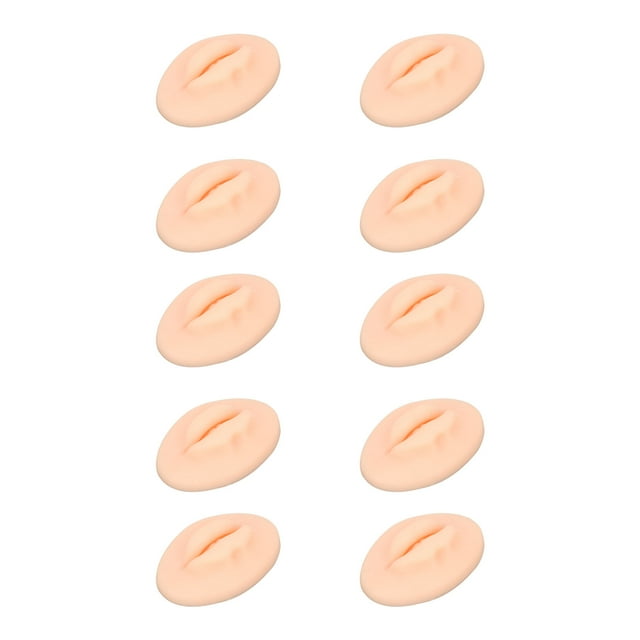 prosthetic Lips,10PCS Practice Lips Open Mouth Silicone 3D prosthetic Lips for Semi Permanent Silicone Lips for Makeup Practice Silicone Lips Skin Cosmetic for Training Lip