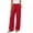 A-red, variant on Womens Elastic Waist Wide Leg Pants with Pockets Solid Color Loose Casual Office Commute Trouses S