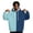 22#Cyan, variant on Men’s Loose Fit Color Block Pullover Hoodie, Contrast Split‑Tone Drawstring Hooded Sweatshirt, Casual Sport Top For Daily Outings And Light Outdoor Use