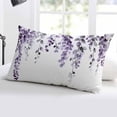 thumbnail image 5 of Purple Eucalyptus Leaves Throw Pillow Cover 24 x 36 Inch Decorative Pillow Cover Summer Leaf Watercolor Lumbar Pillowcase Seasonal Rectangle Cushion Case for Couch Sofa Bed Living Room, 5 of 7