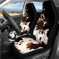 thumbnail image 2 of Uorisanigo Cow Print 14 Pieces Car Accessories Set with Cars Seat Covers and Soft Elastic Steering Wheel Cover Cars Headrest Cover Water Cup Pad Auto Console Cover Seat Belt Pads Fit Car SUV, 2 of 6