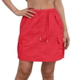 thumbnail image 2 of Cargo Skirts for Women Elastic Drawstring High Waisted Hiking Skirt with Pockets Casual Summer Athletic Dress, 2 of 6