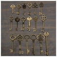thumbnail image 4 of 18 Antique Vintage Old Look Bronze Skeleton Key Heart Bow Lock Pendant, 4 of 7
