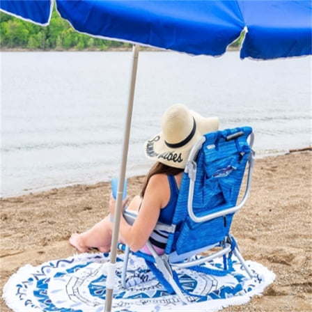 6ft Folded Portable Travel Beach Umbrella with Sand Anchor Tilt Air vent UPF 50 UV Protection Fit In Suitcase Compact Foldable Telescopic umbrellas for Patio Garden Beach Pool Blue