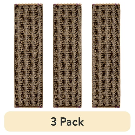 (3 pack) SmartyKat Super Scratcher Reversible Catnip Infused Corrugated Cardboard Cat Scratching Floor Pad
