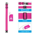 thumbnail image 4 of Luggage Strap with Luggage Tag and Loop 78"x2", 3 Set Adjustable Suitcase Belt, Rose Red, 4 of 6