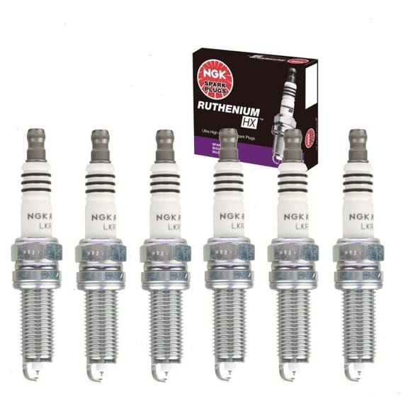 6 pc NGK Ruthenium HX Spark Plugs compatible with Ram 1500 3.6L V6 2013-2019