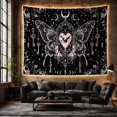 thumbnail image 6 of Butterfly with Glowing Heart and Skeleton Keys, Romantic Gothic Style for Dark Art Lovers, Mystical Wall Decor, Halloween Gift, Tapestry Wall Hanging for Bedroom and Dorm, 6 of 7