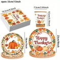 thumbnail image 6 of 24 Pcs Thanksgiving Paper Plates with Watercolor Pumpkin and Maple Leaves Disposable Dinnerware, 9 Inch Thanksgiving Party Dessert Plate for Thanksgiving Party Decorations, 6 of 8