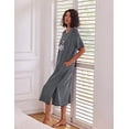 thumbnail image 5 of Ekouaer Long Nightgown for Women Short Sleeve Sleepwear Plus Size Loungewear with Pockets, 5 of 6
