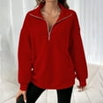 thumbnail image 2 of ZyeKqe Oversized Sweatshirts for Women 1/4 Zip up Long Sleeve Shirts Casual Loose Pullover TopFall Clothes, 2 of 4