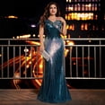 thumbnail image 3 of AURA Plus Size Evening Dress V Neck Cape Sleeve Party Teal Blue 0XL-4XL, 3 of 6