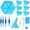 Blue, variant on 25 PCS Multi-functional Diamond Painting Tray Plate, DIY Diamond Painting Accessories, Diamond Painting Art Supplies, Diamond Painting Beads StorageTray Tool Accessories