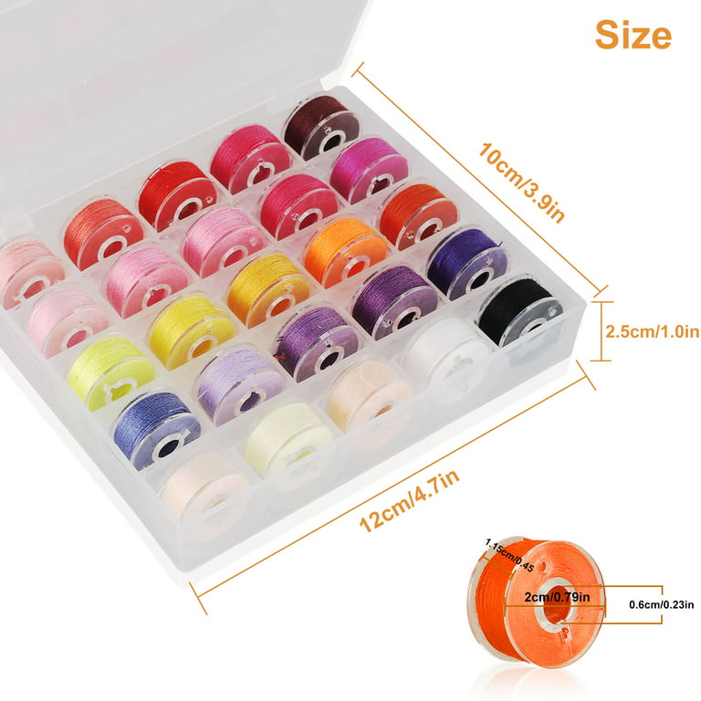 25pcs/36pcs Mini Colorful Thread Transparent Plastic Bobbins Sewing Machine  Bobbins And Sewing Needles Set With Storage Box