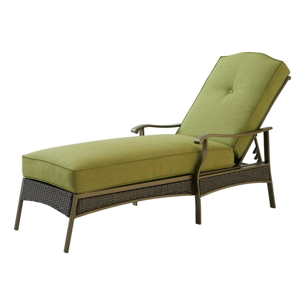 Better Homes Gardens Providence Outdoor Chaise Lounge Green Walmart Com Walmart Com