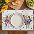 thumbnail image 4 of Blue Red Butterfly 4th of July Placemats Set of 6, Stars Independence Day Wooden Placemats for Dining Table, Place Mats for Kitchen Tabletop, Waterproof Wipeable Dining Table Mats Set, 4 of 9
