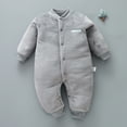 thumbnail image 2 of FAOWME Baby Girl Boy Thick Warm Jumpsuit Onesie Playsuit Romper Clothes Grey 3-6 Months, 2 of 3