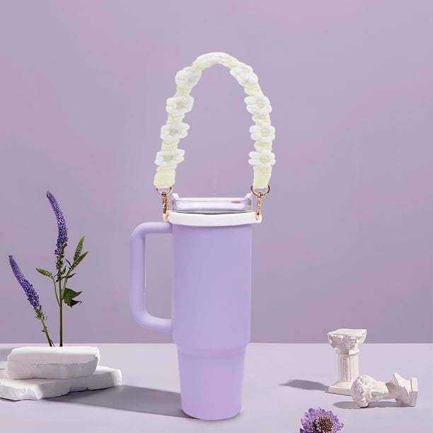 Decoración del hogar, decoración de la habitación, decoración de la pared Taza de agua con flor Anillo de cuerda colgante Taza de hervidor portátil ajustable con colgante Correa para colgar taza de bo