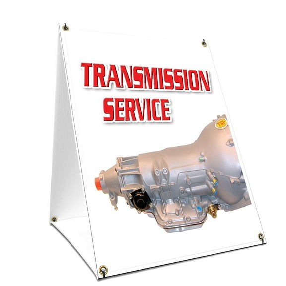 A-frame Sidewalk Transmission Service Sign With Graphics On Each Side | 18" X 24" Print Size