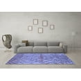 thumbnail image 3 of Ahgly Company Machine Washable Indoor Square Oriental Blue Industrial Area Rugs, 6' Square, 3 of 4