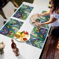 thumbnail image 7 of Peacock Feathers Colorful Gradient Placemats Set of 4,Wipeable Washable Table Mats for Dining Tables,Vibrant Abstract Art Place Mats for Kitchen Event Party Tabletop Decor, 7 of 7