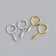 thumbnail image 3 of EOEMY 925 Sterling Silver Lightning Dangle Drop Huggie Hoop Earrings A1849-Gold, 3 of 8