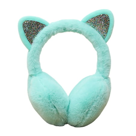 

Cuteam Women Lovely Winter Cats Ear Warmer Shiny Glitter Earmuff Cold Protection Warmer