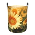 thumbnail image 1 of Balery Golden Sunflower In Field Cesta de ropa redonda con asas, impermeable, independiente, para ropa, juguetes, dormitorio y familia-Medium, 1 of 6