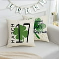 thumbnail image 5 of Single ST Patricks Day Pillow Covers 18x18,Square March 17 Pillows Decorative Throw Pillow Cases,Spring Lucky Shamrocks Decorations for Home Couch Sofa Outdoor Set of 1, 5 of 6