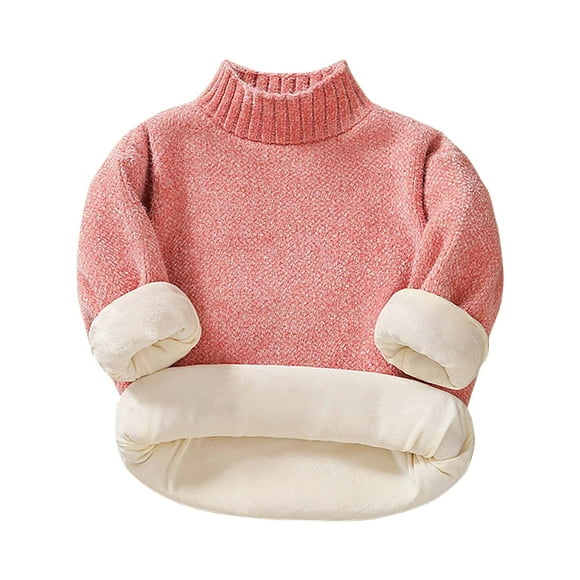Suéter Para Niños Otoño Invierno Niños Jersey De Cuello Redondo Suéter Grueso De Felpa Rosa Odeerbi LM103-2896