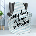 thumbnail image 4 of Adventure Soft Flannel Fleece Blanket, Every Day is a New Adventure Words Inspirational Things About Life Artwork, Cozy Plush for Indoor and Outdoor Use, 50" x 70", Baby Blue Black, by Ambesonne, 4 of 5