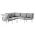 thumbnail image 1 of Lounge Sectional Sofa Chair Set, Aluminum, Metal, Steel, White Grey Gray, Modern Contemporary Urban Design, Outdoor Patio Balcony Cafe Bistro Garden Furniture Hotel Hospitality, 1 of 10