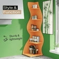 thumbnail image 5 of 5-Tier White Shelving Unit with Sea Grass Design Adjustable Shelves, High-Quality Board, Modern Storage for Home & Office, 5 of 6