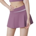 thumbnail image 3 of Color-Block Fake Two Anti-Walk Running Fitness Dance Yoga Sports Skirts, 3 of 6