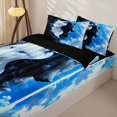 thumbnail image 3 of Homewish Yin Yang Black White Wolf Print Zipper Twin Comforter Sets with Fitted Sheet and 2 Pillowcases,Cloudy Sky Zipper Bedding Set For Men And Women,Reversible,4-Piece, 3 of 7