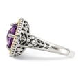 thumbnail image 4 of Shey Couture Sterling Silver with 14K Accent Antiqued Checkerboard-cut Cushon Amethyst Ring QTC350, 4 of 5