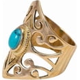 thumbnail image 4 of Turquoise Gemstone Ring, Natural Turquoise Ring, December Birthstone, Mandala Design Ring, Womens Ring, Gold Micron Ring, 925 Sterling Silver, Handmade Jewelry, Bohemian Ring, Engagement Ring, 4 of 4