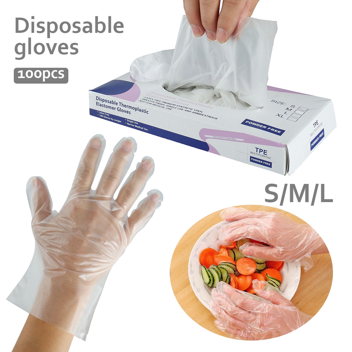 MEDICOM VITALS VINYL POWDER FREE GLOVES CLEAR EXTRA LARGE PACK 100 | Office National Albany| 7108473i