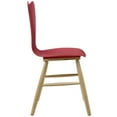 thumbnail image 3 of Modern Contemporary Urban Design Dining Kitchen Room Side Chair, Wood, Red, 3 of 4