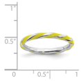 thumbnail image 2 of Sterling Silver Twisted Yellow Enameled 2.4 x 2.0mm Stackable Ring - 1.9 Grams - Size 5, 2 of 2