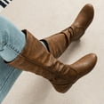 thumbnail image 3 of dmqupv Women's Modern Western Cowboy Distressed Boot Cowgirl Boots Wide Calf No Heel Brown Size 40, 3 of 5
