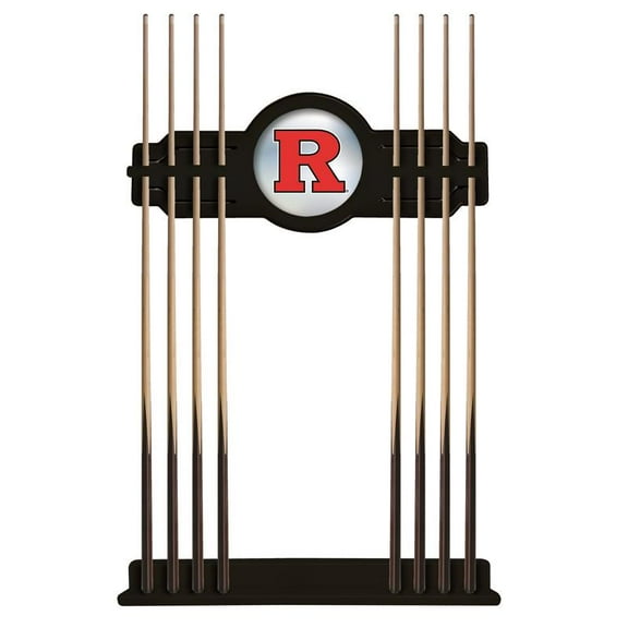 Rutgers Solid Wood Cue Rack with a Black Finish
