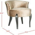 thumbnail image 4 of SAFAVIEH Mora French Leg Linen Vanity Chair Brown, 4 of 7