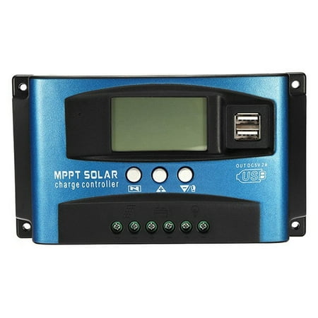 

100A MPPT Solar Charge Controller Dual USB LCD Display 12V 24V Auto Solar Cell Panel Charger Regulator with Load