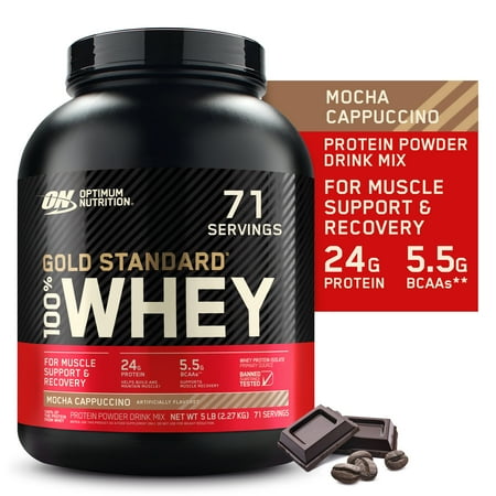 Optimum Nutrition, Gold Standard 100% Whey Protein Powder, Mocha Cappuccino, 5 lb, 71 Servings