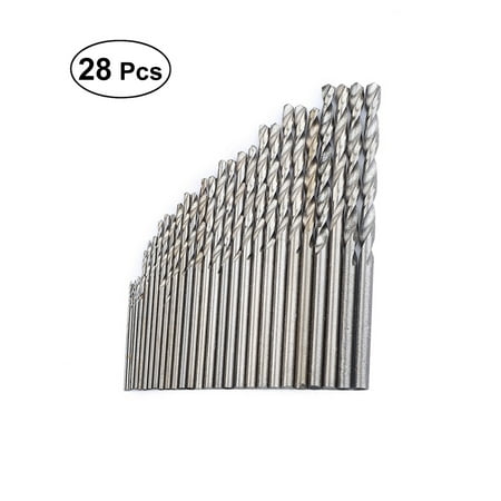 

NUOLUX 28 Pcs Round Precision HSS Drill Bits High Steel Drill Set for Metal Wood Plastic Woodworking