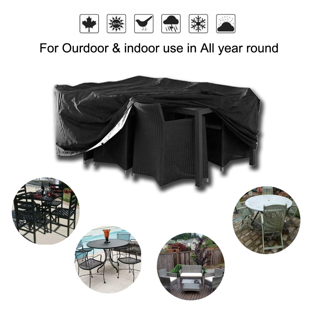 Outdoor Patio Furniture Cover Waterproof Dining Coffee Table Chair Couch Cover All Weather Sun Rain Snow Protection with Drawstring, 67x37x28 inch