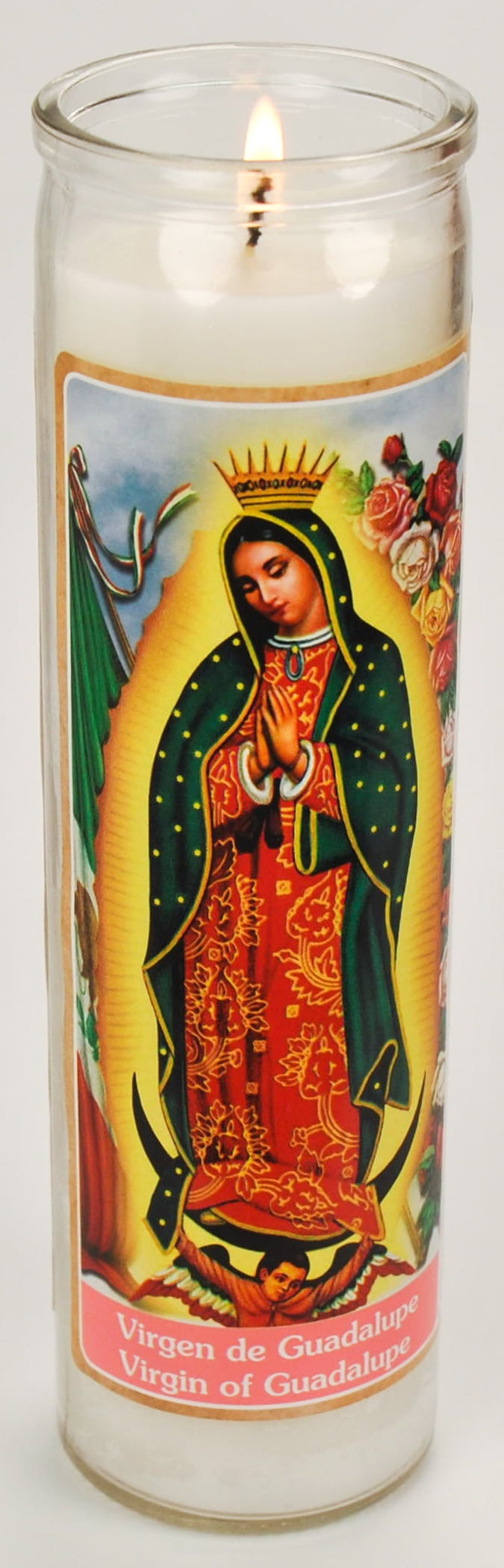 (2 pack) Prayer Candle Dual Saints White Wax, 8 Inch