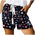 thumbnail image 2 of SHOPESSA Womens Shorts Summer Plus Size July 4th Independence Day Printed Casual Loose with Pockets Lacing Drawstring Short Pants XL, 2 of 7