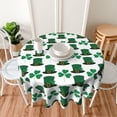 thumbnail image 3 of Nappe de Table Ronde pour la Saint-Patrick 60 Pouces Résistante aux Plis Lavable en Polyester pour Camping, Fête, 3 of 6